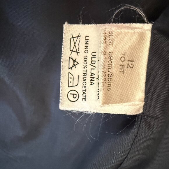 Jaeger Black Wool Button-up Swing Coat Jacket Womens, Size 12 - Picture 3 of 5